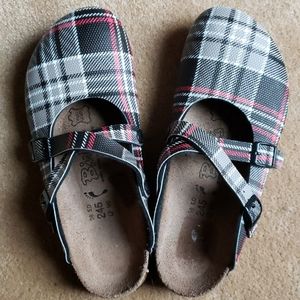 Birki Dorian plaid clogs